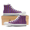 Purple Tropical Leaves Print Pattern White High Top Shoes-grizzshop