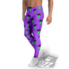 Purple UFO Alien Spaceship Print Pattern Men's Leggings-grizzshop