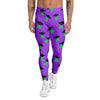 Purple UFO Alien Spaceship Print Pattern Men's Leggings-grizzshop