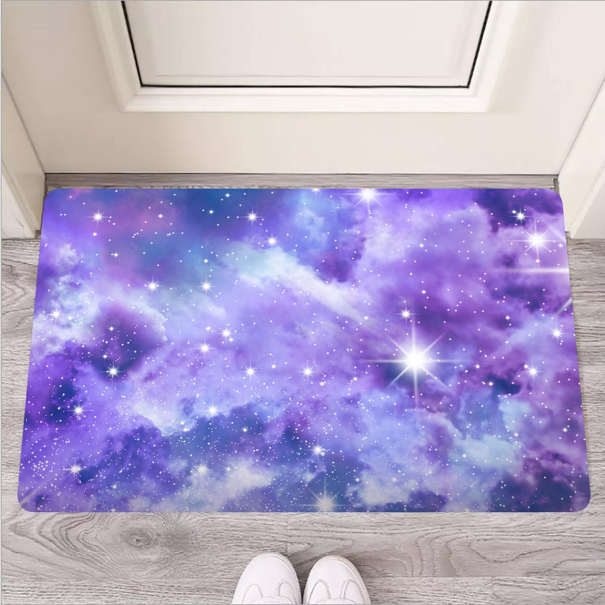Purple Universe Galaxy Door Mat-grizzshop
