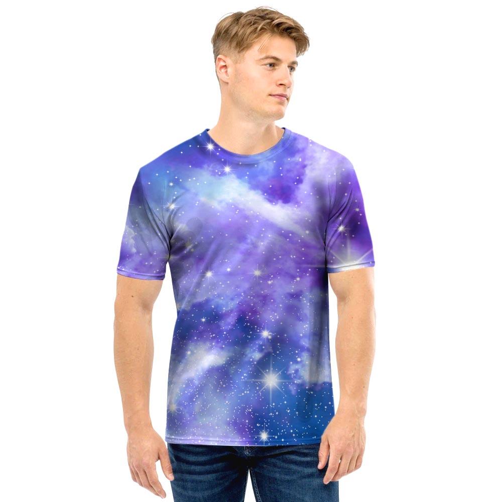 Purple Universe Galaxy Men T Shirt-grizzshop