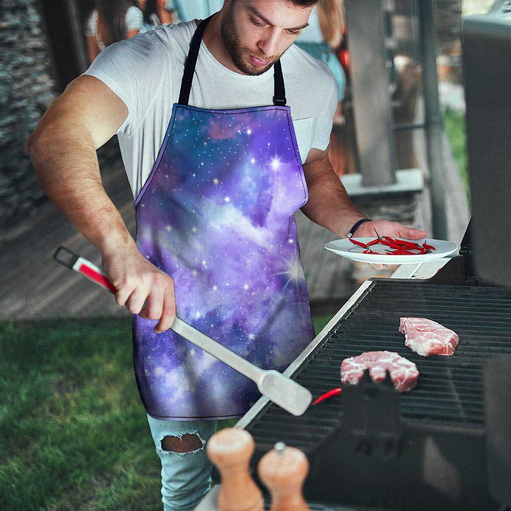 Purple Universe Galaxy Men's Apron-grizzshop