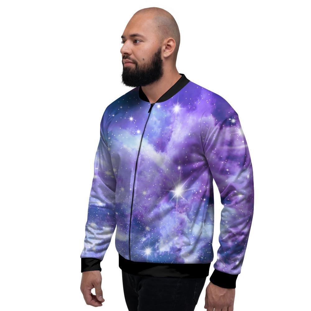 Purple Universe Galaxy Men's Bomber Jacket-grizzshop