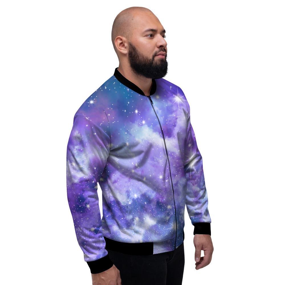 Purple Universe Galaxy Men's Bomber Jacket-grizzshop