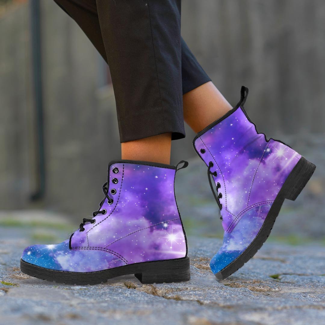 Purple Universe Galaxy Men's Boots-grizzshop