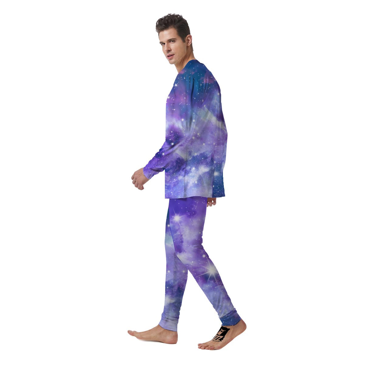 Purple Universe Galaxy Men's Pajamas-grizzshop