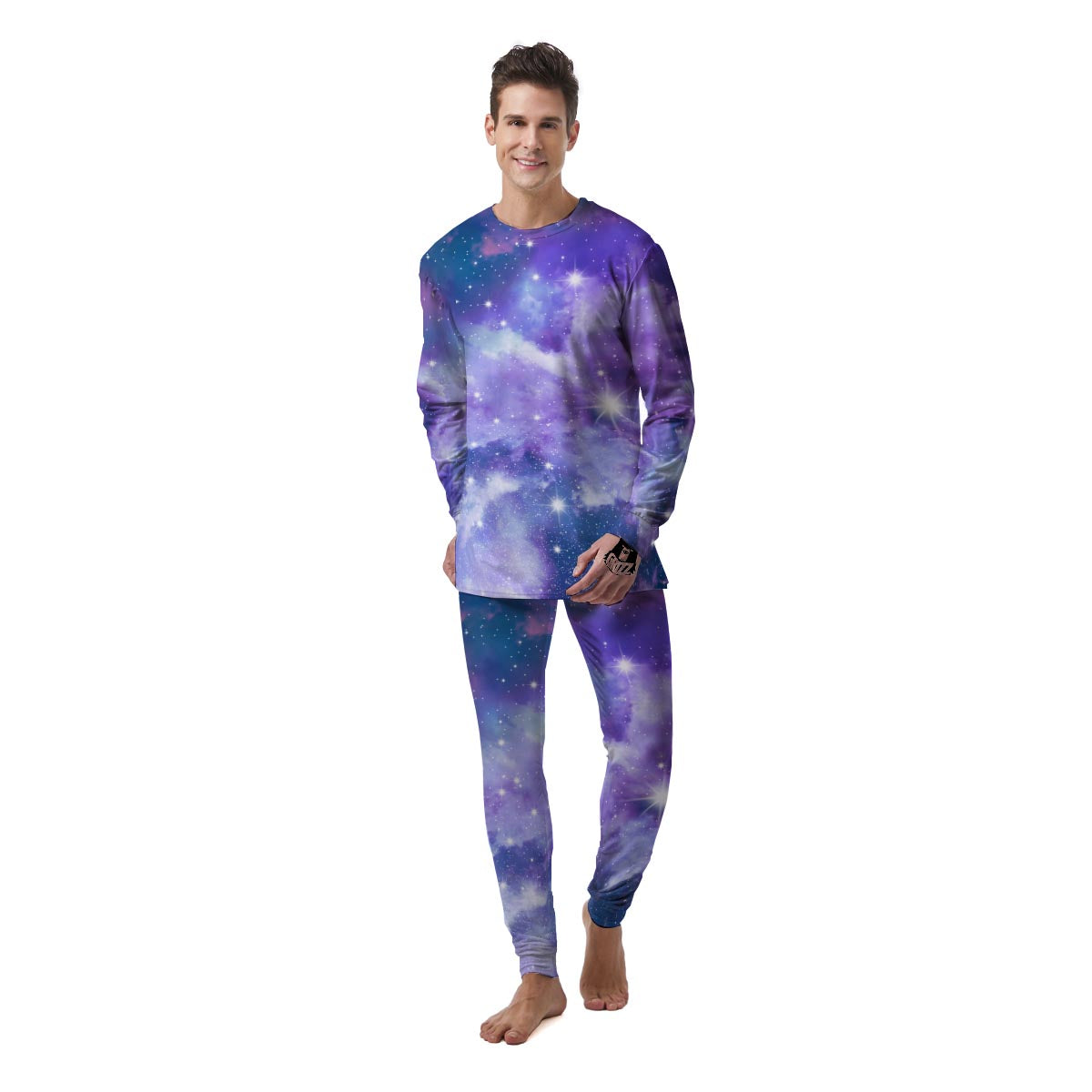 Purple Universe Galaxy Men's Pajamas-grizzshop