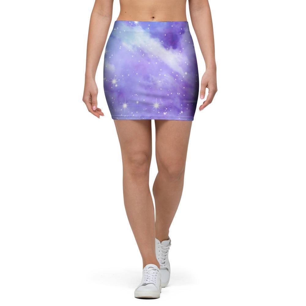 Purple Universe Galaxy Mini Skirt-grizzshop