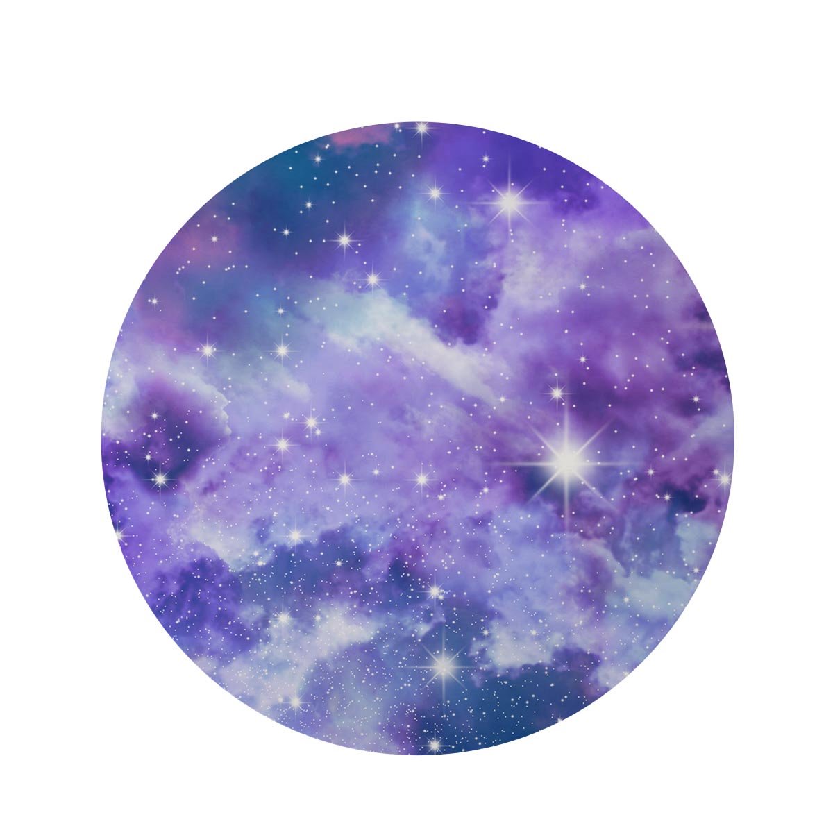 Purple Universe Galaxy Round Rug-grizzshop