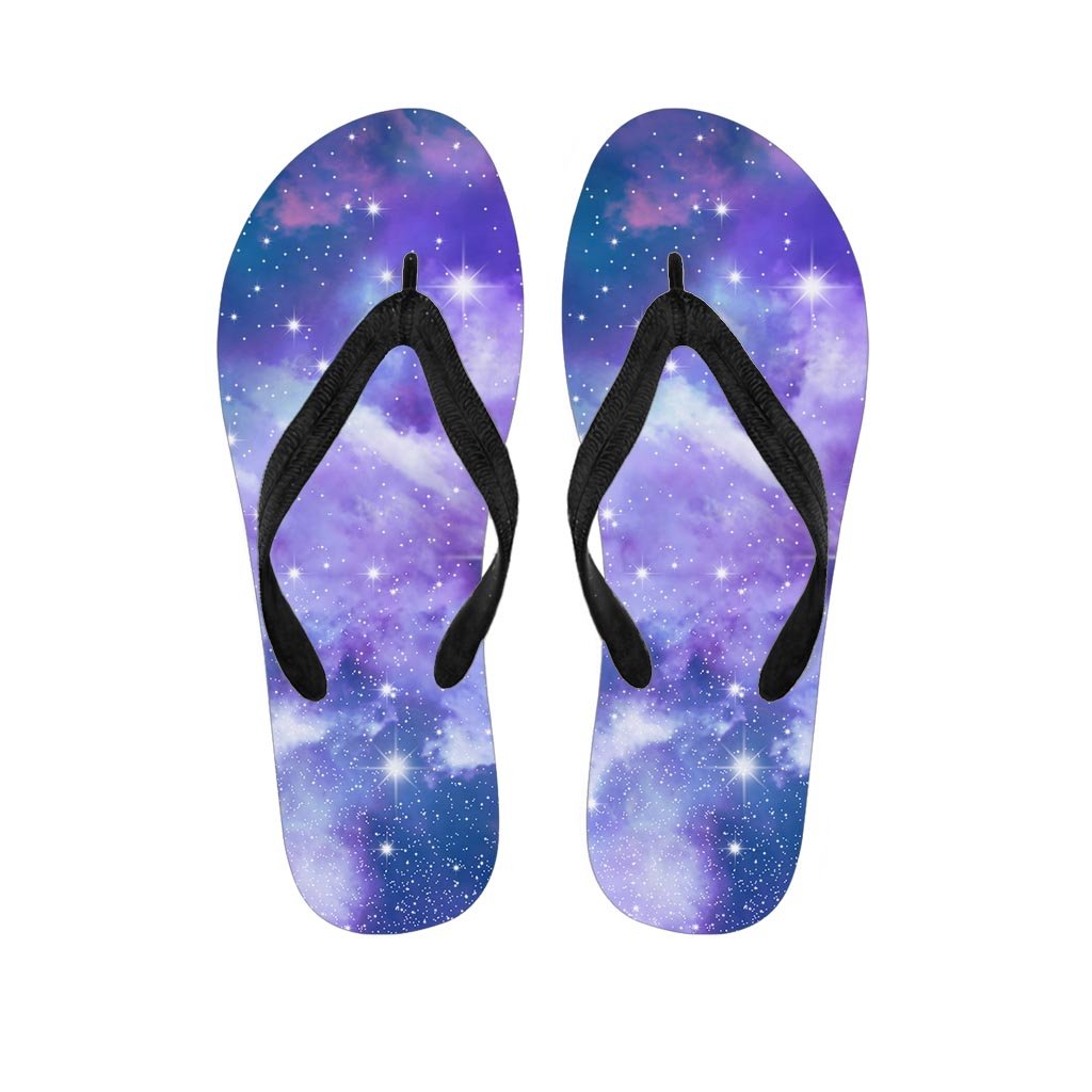 Purple Universe Galaxy Women's Flip Flops-grizzshop