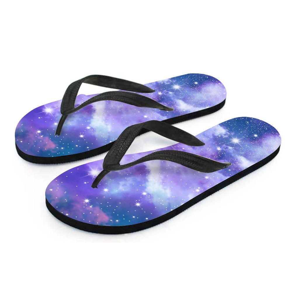 Purple Universe Galaxy Women's Flip Flops-grizzshop