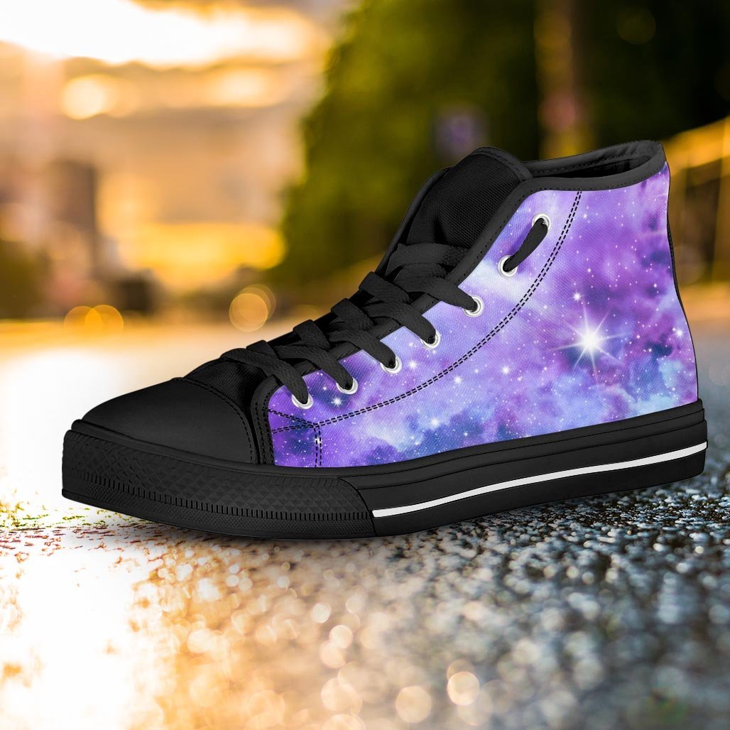 Purple Universe Galaxy Women's High Top Shoes-grizzshop