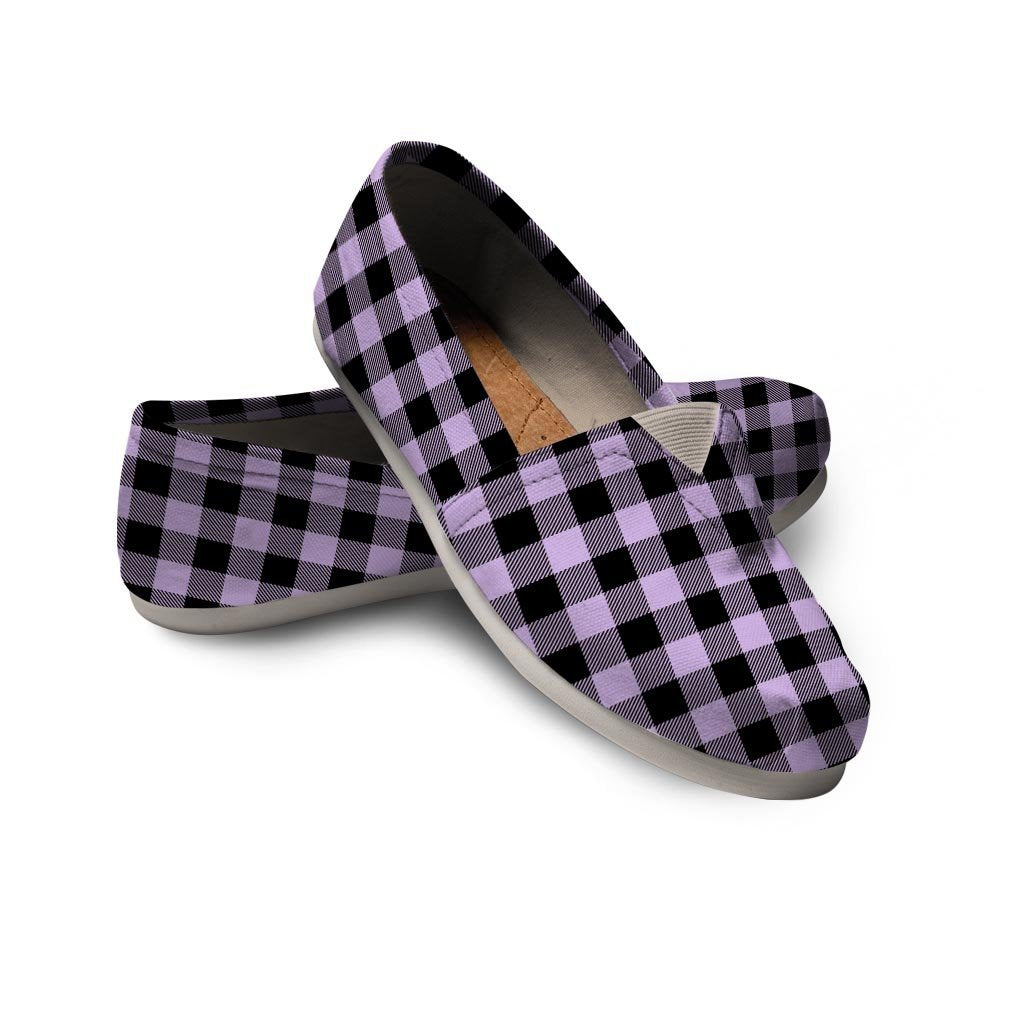 Purple Violet Plaid Canvas Shoes-grizzshop