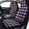 Purple Violet Plaid Car Seat Covers-grizzshop