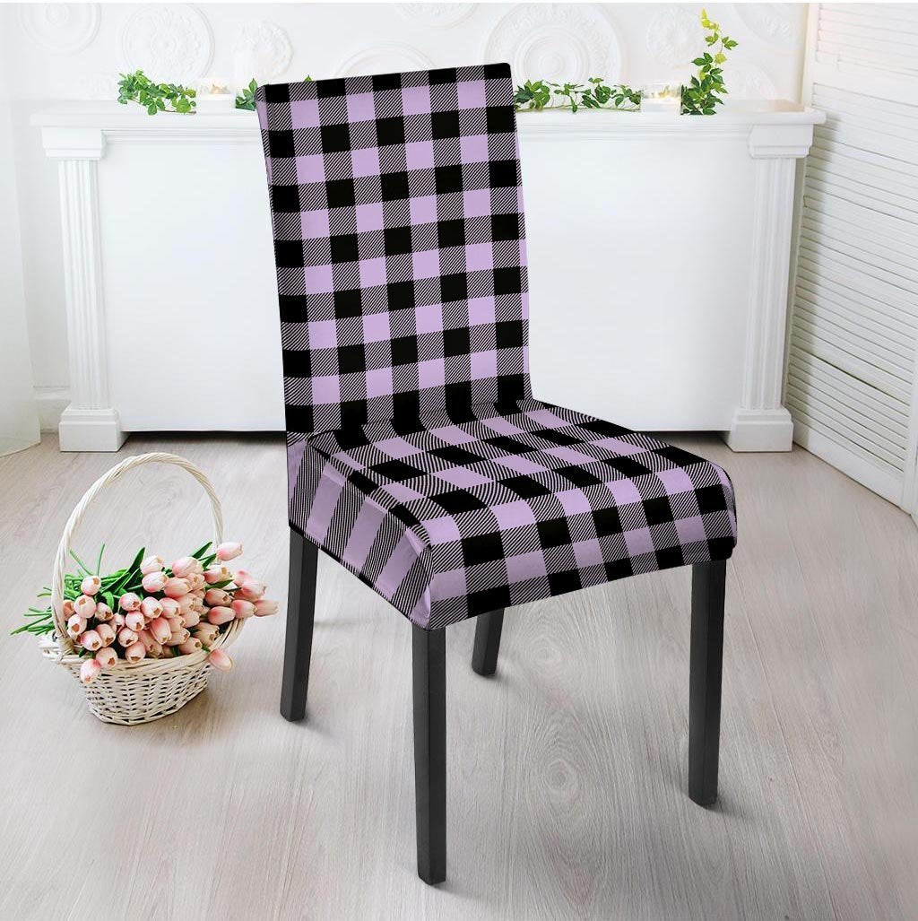 Purple Violet Plaid Chair Cover-grizzshop