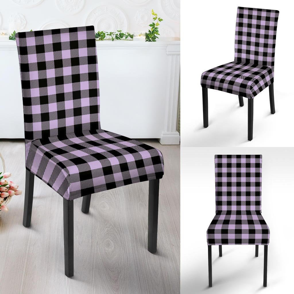 Purple Violet Plaid Chair Cover-grizzshop