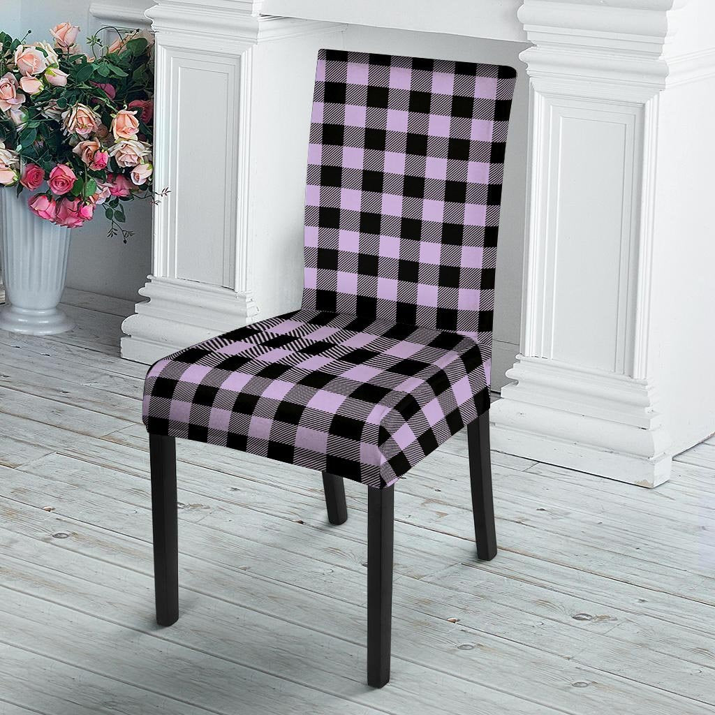 Purple Violet Plaid Chair Cover-grizzshop