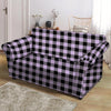 Purple Violet Plaid Loveseat Cover-grizzshop