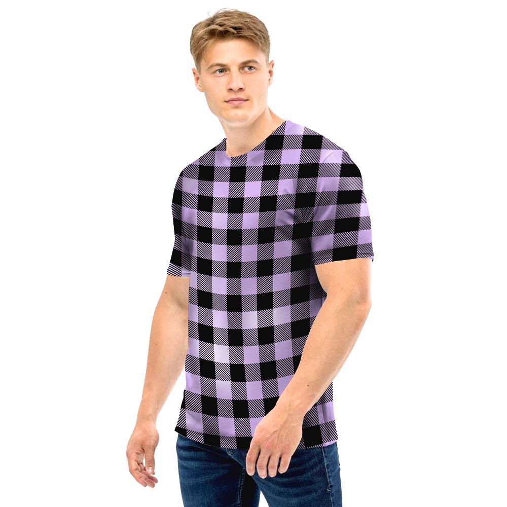 Purple Violet Plaid Men T Shirt-grizzshop