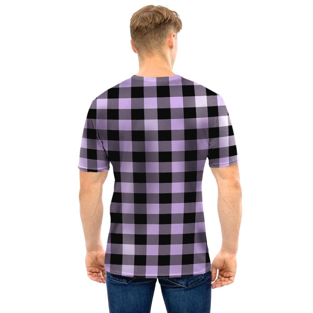 Purple Violet Plaid Men T Shirt-grizzshop