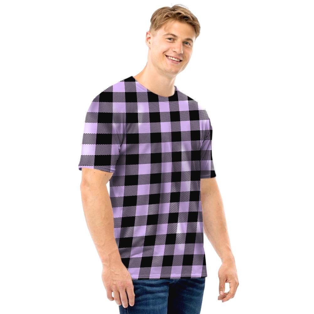 Purple Violet Plaid Men T Shirt-grizzshop