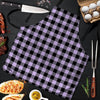 Purple Violet Plaid Men's Apron-grizzshop