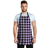 Purple Violet Plaid Men's Apron-grizzshop