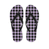 Purple Violet Plaid Men's Flip Flops-grizzshop