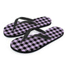 Purple Violet Plaid Men's Flip Flops-grizzshop