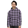 Purple Violet Plaid Men's Hoodie-grizzshop