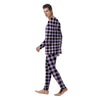 Purple Violet Plaid Men's Pajamas-grizzshop