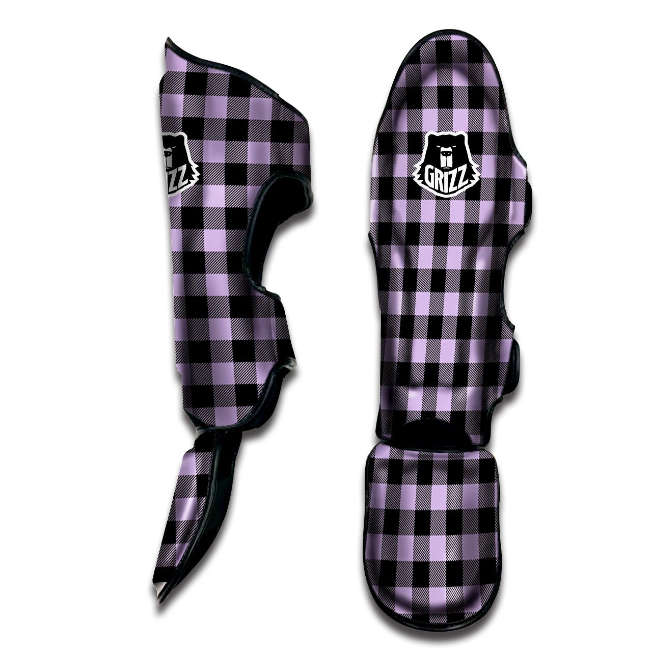 Purple Violet Plaid Muay Thai Shin Guard-grizzshop