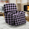 Purple Violet Plaid Recliner Cover-grizzshop