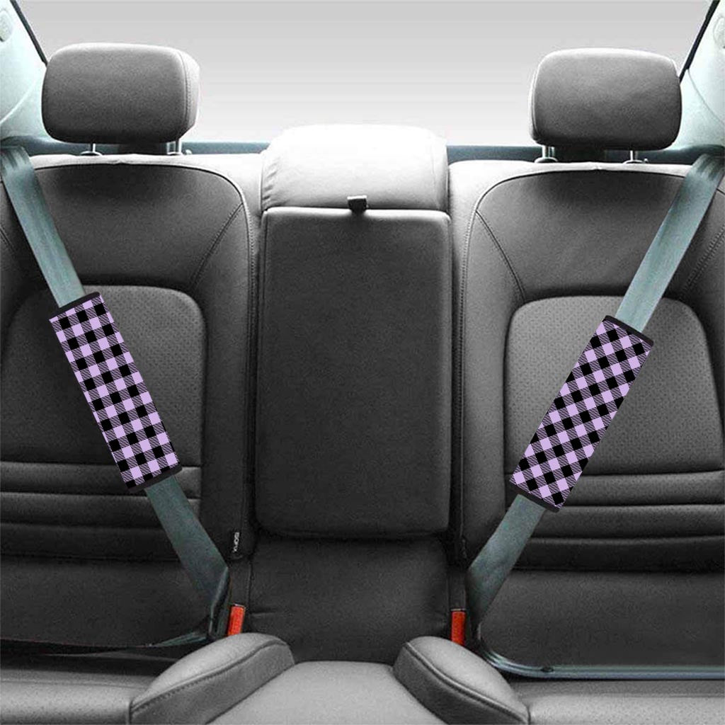 Purple Violet Plaid Seat Belt Cover-grizzshop