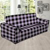 Purple Violet Plaid Sofa Cover-grizzshop