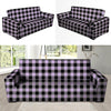 Purple Violet Plaid Sofa Cover-grizzshop