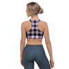 Purple Violet Plaid Sports Bra-grizzshop