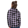 Purple Violet Plaid Women's Hoodie-grizzshop