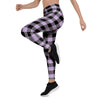 Purple Violet Plaid Women's Leggings-grizzshop