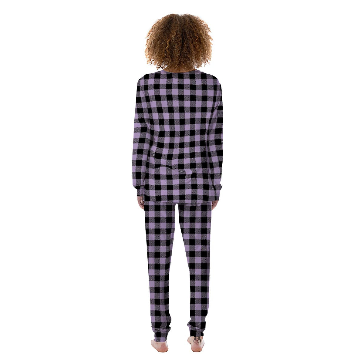 Purple Violet Plaid Women's Pajamas-grizzshop