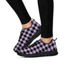 Purple Violet Plaid Women's Sneakers-grizzshop