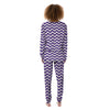 Purple Wave Striped Print Women's Pajamas-grizzshop