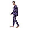 Purple White Abstract Camouflage Print Men's Pajamas-grizzshop