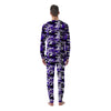 Purple White Abstract Camouflage Print Men's Pajamas-grizzshop