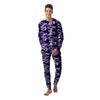 Purple White Abstract Camouflage Print Men's Pajamas-grizzshop