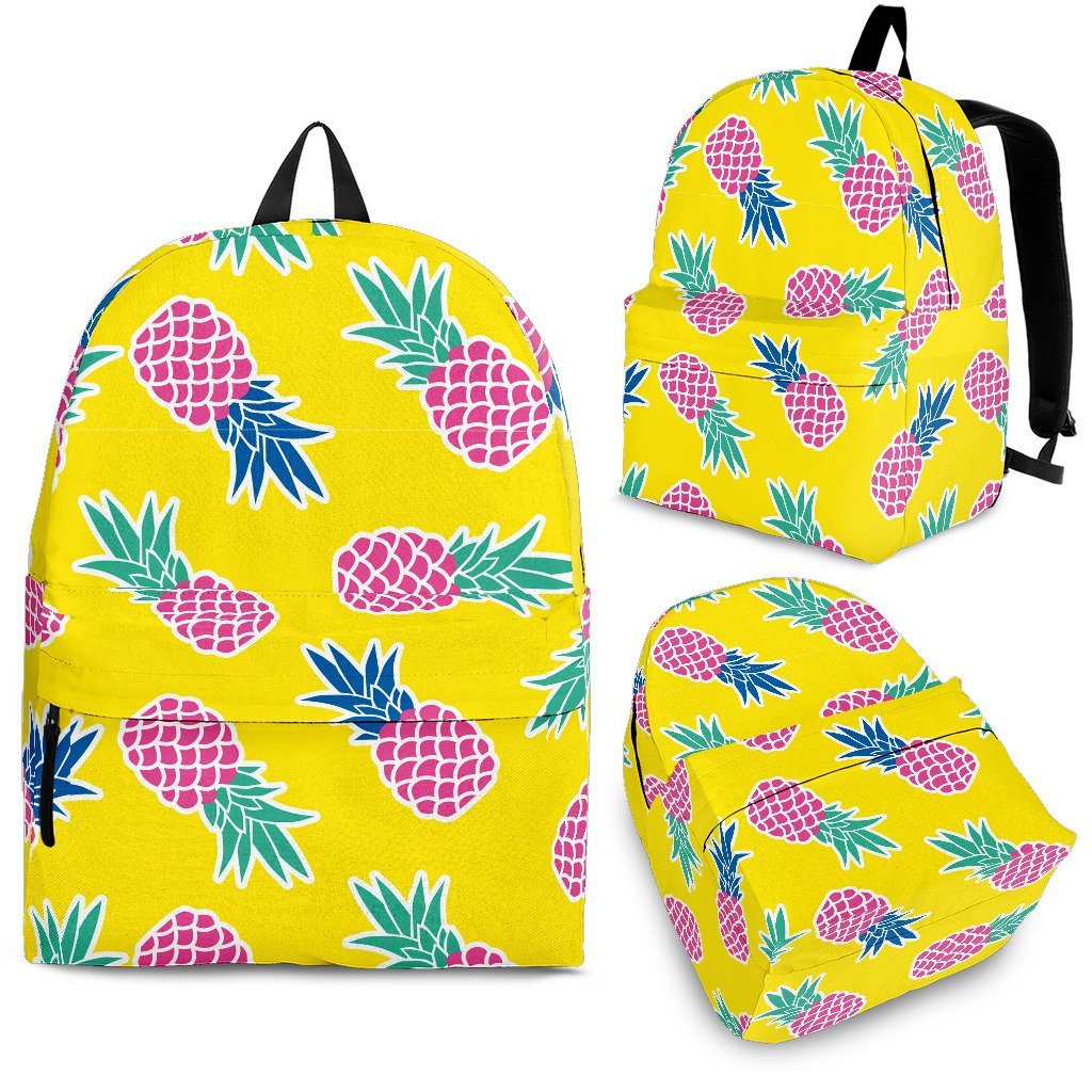 Purple Yellow Pineapple Pattern Backpack-grizzshop