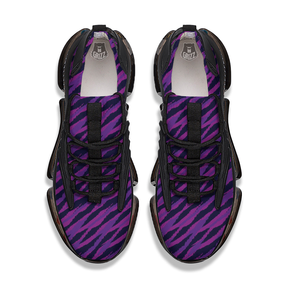 Purple Zebra Print Black Gym Shoes-grizzshop
