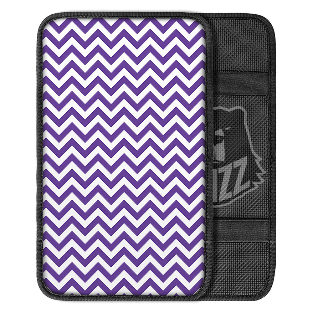 Purple Zigzag Print Pattern Car Center Console Cover-grizzshop