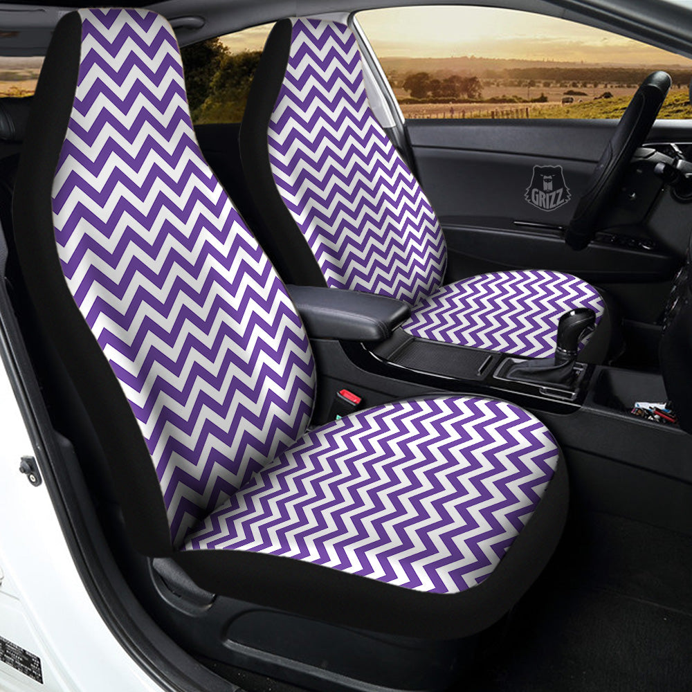 Purple Zigzag Print Pattern Car Seat Covers-grizzshop