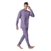 Purple Zigzag Print Pattern Men's Pajamas-grizzshop